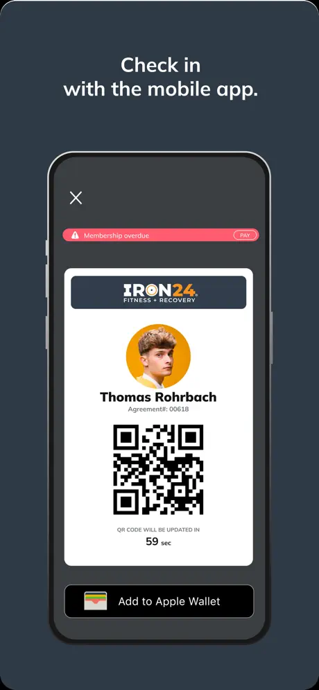 Check in with mobile app